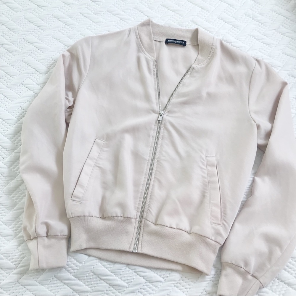 American Apparel Light Pink Bomber Jacket Size XS